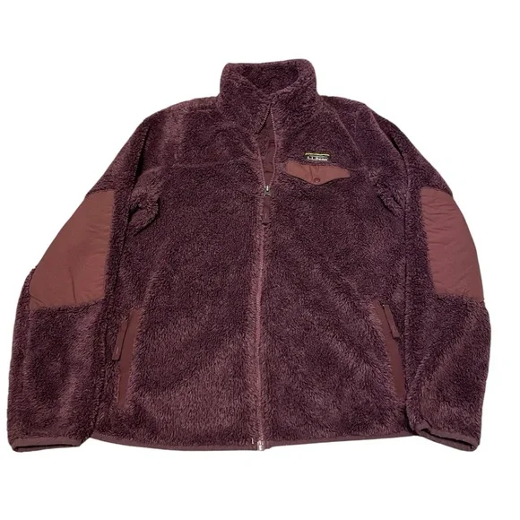 L. L. Bean Purple Fuzzy Sherpa Zipper Front Winter Jacket Size Small Women’s EUC - Picture 3 of 9